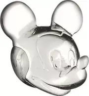 DIS-1 Authentic Silver Chamilia Disney Mickey Mouse Head Charm Bead NEW w/BOX!