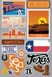 3 Pack Reminisce Jet Setters 3.0 State Dimensional Stickers-Texas JET-042