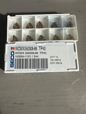SECO CARBIDE INSERTS QUANTITY 10 WCMX050308-86 TP40
