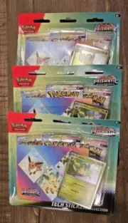 Pokemon TCG: Prismatic Evolutions Tech Sticker Collection Leafeon x3 Sealed