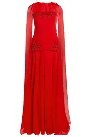 [SAFIYAA] GLORIA CHERRY RED LONG DRESS FR 38 RED