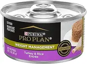Purina Pro Plan Weight Control Pate Wet Cat Food, Focus Weight Management Turkey & Rice Entree - (24) 3 oz. Pull-Top Cans