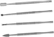 HONMEET 4-piece Nail Pusher Set Includes Sanding Blocks Cuticle for Professional Manicure