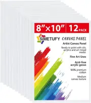 12 Pack 8X10 Canvas Boards for Painting, Blank Canvas Panels Art Painting Suppli