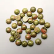 50pcs/lot Natural Unakite Stones Round CAB CABOCHON Stone Beads No Holes 8mm