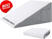 Bed Wedge Pillow Cover 12" Triangle Incline with Side Pocket Zipper Removable Wa