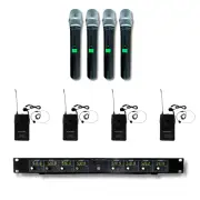 MUSYSIC 8-Channel UHF Handheld Lapel Lavalier Wireless Microphone System MU-U8HL