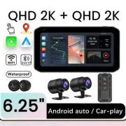 Touch Screen Motorcycle GPS Navigator CarPlay Dual Bluetooth with Camera &TPMS