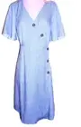 UNIQUE21 stretch DRESS size 8 NEW&tags blue&white stripe summer work casual