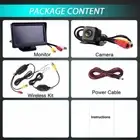 Wireless Car Reversing Backup Camera 4.3 Inch Vehicle Rear View Monitor Mirror P