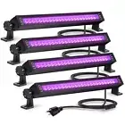 4 Pack LED Black Light, UV Lights for Glow Party Large Space, Blacklight Bar ...