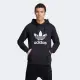 【adidas 愛迪達】TREFOIL HOODY 男款 黑 連帽上衣 長袖上衣 帽T 運動 三葉草 亞規(IM4489)