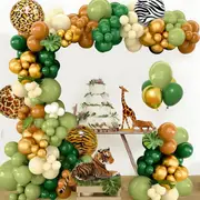 152Pcs Jungle Animal Balloon Arch Kit For Cosplay Parties Birthday Party Decorations Shower Party Decorations Latex Balloons