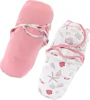 PERSELOSO 2pcs Sack Newborn Swaddle Cloth Lightweight and Warm Sleep Sack with Fasteners for and Versatile Use as Bath Cloth Blanket