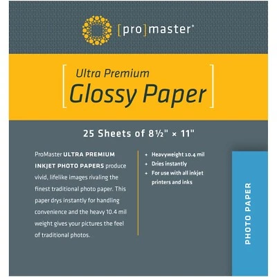 Promaster Ultra Premium Glossy Paper - 8 1/2"x11" - 25 Sheets #1477