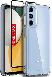 for Samsung A15 5G Case, Samsung Galaxy A15 5G Case, with [Tempered Glass Screen Protector][Built-in 4 Airbags][Not-Yellowing]Military-Grade Shockproof Protective Case for Galaxy A15 4G, Crystal Clear