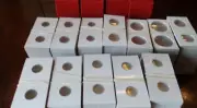 1200 2x2 Assorted Cardboard Mylar Coin Holders Flips 12 2x2x9 Red Storage Box