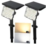 2-Pack Solar Spotlights with 64 LEDs, IP65 Waterproof Cool White, Warm White