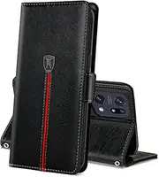 Oppo Find X5 Pro Case, Magnetic Leather Card Slot Mobile Phone Case, Foldable Wallet Case Oppo Find X5 Pro Protective Case, Flip TPU Bumper Silicone Book Cover, Shockproof Case for Oppo Find X5 Pro, Black
