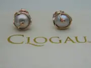 Welsh Clogau 9ct Rose Gold Tree of Life Pearl Stud Earrings