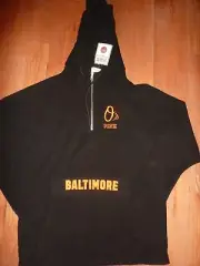 VICTORIAS SECRET PINK MLB BALTIMORE ORIOLES ZIP FLEECE MARSHMALLOW HOODIE NWT