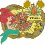 Disney Pin 48908 WDI Little Mermaid Princess Ariel & Flounder Jumbo LE 500 B-18
