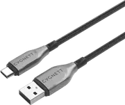 Cygnett USB 2.0 Armoured braided USB A USB C 2m Black