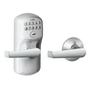 Plymouth Satin Chrome Electronic Door Lock with Elan Door Lever