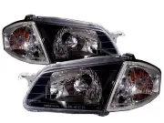 IsamuGenki BJ 1998-2000 4D/5D Clear Headlight Headlamp BLACK V1 for MAZDA LHD (for: Ford)