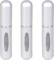 Mini Atomizer Perfume Bottle,3Pcs 5ml Portable Travel Sub-Bottling Atomiser Spray Bottle,Liquid Spray Bottle,Bottom Refillable Perfume Atomizer Bottle for Purse Handbag Pocket Luggage (Fog Silver)