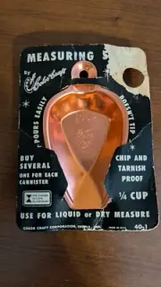 Vintage NOS Color Craft Copper Aluminum Measuring Scoop ¼ Cup Mid Century NIP