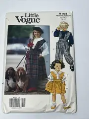 Jumpsuit Jumper Blouse Girls Size 7-10 UNCUT Sewing Pattern v8154 vtg 90s