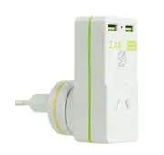 Korjo Europe 2 x USB Travel Adaptor Plug For Italy And Switzerland US 2X2EUIS