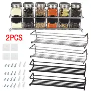 Wall Mount Spice Rack Metal Spice Storage Rack Spice Jar Rack Shelf Seasoning
