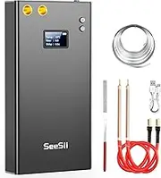 Upgraded Portable Spot Welder with LCD Screen, Seesii 80 Gears Adjustable Mini DIY Battery Spot Welder for Battery Plate Welding, Built-in 7500ma-h Battery, Nickel Strip & USB Charging Cable