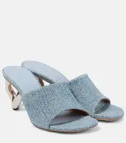 [JW Anderson] JW Anderson Leather-trimmed denim mules AU 7 blue