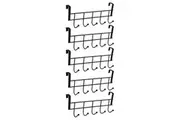 5x Boxsweden 5 Hooks Over Door Hook Hanger Storage Hanging Holder Organiser BLK