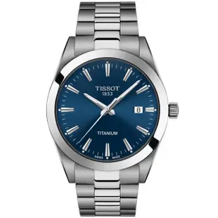 【TISSOT 天梭 官方授權】GENTLEMAN 鈦金屬 簡約紳士石英腕錶 母親節 禮物(T1274104404100)