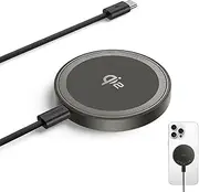 THREEKEY for MagSafe Charger, Qi2 15W Wireless Charger, Fast Charging Pad Dual-Sided Magnets Compatible with iPhone 16-12 Series & Galaxy S25 Ultra, Magnetic Charger with 5FT USB-C Cable (Bronze)