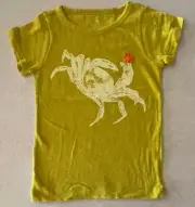 CREEWCUTS Girls Lime Light Crab Graphic Tee Size 4-5