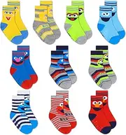 [Accessory Supply] Sesame Street Toddler Socks, Grip Socks for Kids, Toddler Socks with Grippers, Toddler Non Slip Socks