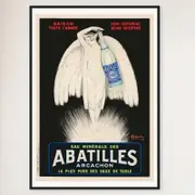 Galrie Vintage Abatilles Arcachon Mineral Water Poster by Leonetto Cappiello Artwork, Black Frame, 50 x 70cm (20 x 28inch)