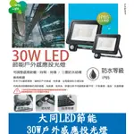 ❰KD照明❱ 大同 LED戶外投光燈 紅外線 感應燈 防水 投射燈 30W 50W 白光 黃光 CNS認證 全電壓 現貨