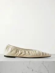 [TOTEME] TOTEME - The Gathered Leather Ballet Flats - Off-white - IT37 IT 37 Off-white