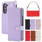 Fr Samsung Z Fold6/5/4 Card Slot Stand Crossbody Wallet Case w/ Pen Holder&Strap