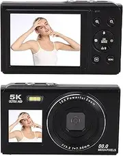 Generic 5K Digital Camera for Photography, 80MP 18x Zoom Autofocus WiFi Vlogging Camera for YouTube, Compact Portable Video Cameras with Flash for Kids, Travel, Live Streaming (Black)