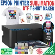 EPSON PRINTER WITH SUBLIMATION INK BUNDLE PRINT MUG DTF COTTON T-SHIRT MAKER Bun