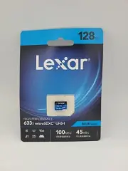 Lexar 128GB Micro SD Memory Card microSDXC UHS-I V30 4K UHD Blue Series