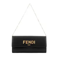 在飛比找誠品線上優惠-【FENDI 芬迪】金屬Logo 小牛皮皮夾式鏈包WOC (