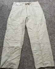 NWT Linea Uomo Beige Linen Blend Chino Pants Men Size 46 (Measure 43x34)